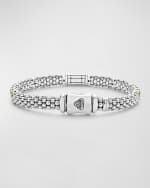 Image 5 of 5: LAGOS 6mm 18K Gold Station on Sterling Silver Caviar Bead Bracelet with Pavé Diamonds