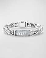 Image 1 of 5: LAGOS Pavé Diamond and Sterling Silver Caviar Bead 9mm Rope Bracelet
