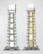 Image 5 of 5: LAGOS Smart Caviar Two-Tone Sterling Silver and 18k Yellow Gold Diamond 2-Link Apple Watch Bracelet, 38-45mm