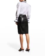 Image 5 of 6: Alice + Olivia Siobhan Vegan Leather Knee-Length Wrap Skirt