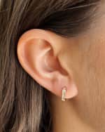 Image 2 of 5: Zoe Lev Jewelry Stacked Baguette Diamond Huggie Earrings