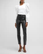 Image 4 of 5: Veronica Beard Fawn Cinch Puff-Sleeve Top