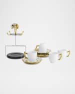 Image 4 of 4: Michael Aram Anemone Demitasse Set & Stand