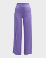 Image 2 of 6: NOUVELLE SILK95FIVE Amalfi Silk Wide-Leg Pants