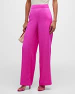 Image 1 of 6: NOUVELLE SILK95FIVE Amalfi Silk Wide-Leg Pants