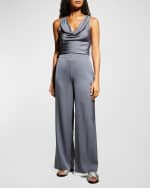 Image 1 of 6: NOUVELLE SILK95FIVE Amalfi Silk Wide-Leg Pants