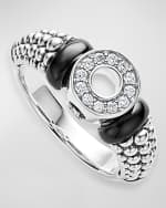 Image 3 of 5: LAGOS Black Ceramic Diamond Small Circle Ring