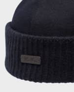 Image 2 of 2: Loro Piana Men's Cashmere Beanie Hat