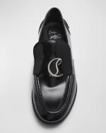 Image 5 of 5: Christian Louboutin Flat Leather Red Sole Loafers