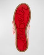 Image 5 of 5: Christian Louboutin Girl's Melodie Strass Sheer Ballet Flats, Toddler/Kids