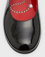 Image 4 of 6: Christian Louboutin Girl's Melodie Scalloped Ballerina Flats, Toddlers/Kids