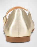 Image 4 of 5: Christian Louboutin Girl's Melodie Scalloped Ballerina Flats, Toddlers/Kids