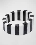 Image 1 of 3: Vetta Home One Bottle Striped Marble Wine Stand