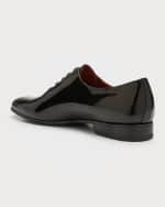 Image 2 of 5: Ferragamo Men's Gianbattista Patent Leather Oxfords