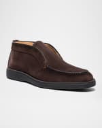 Image 2 of 5: Santoni Men's Detroit Slip-On Suede Chukka Boots