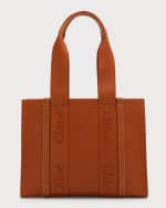 Image 1 of 6: Chloe Woody Medium Tote Bag in Leather