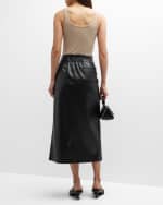 Image 5 of 6: Nanushka Amas Faux Leather Midi Skirt