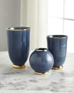 Image 2 of 2: AERIN Large Ribbed Marion Tapered Ceramic Vase