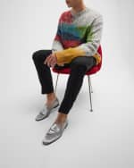 Image 2 of 6: Manolo Blahnik Men's Mario Calf Hair Leather Loafers