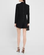 Image 4 of 5: Alice + Olivia Kyrie Tuxedo Skort Romper