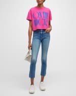 Image 5 of 6: MOTHER The Dazzler Ankle Fray Cropped Straight Jeans