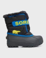 Image 1 of 6: Sorel Kid's Commander Grip-Strap Fleece Snow Boots, Toddlers/Kids