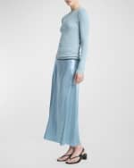 Image 5 of 8: Vince Raw-Edge Paneled Midi Slip Skirt