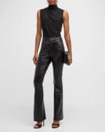 Image 2 of 6: Veronica Beard Beverly High-Rise Skinny Flare Faux Leather Jeans