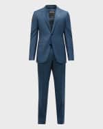Image 1 of 6: ZEGNA Men's Large Tonal Plaid Wool Suit