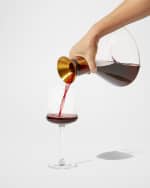 Image 3 of 4: RBT Brass Decanter w/ Wood Base