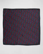 Image 2 of 4: Saint Laurent Logo Silk Scarf