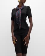 Image 3 of 4: Saint Laurent Logo Silk Scarf