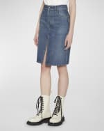 Image 2 of 5: Bottega Veneta Denim Midi Skirt