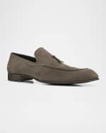 Image 5 of 6: Brioni Men's Lukas Nubuck Leather Loafers