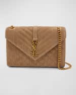 Image 1 of 6: Saint Laurent Envelope Triquilt Medium YSL Shoulder Bag in Corduroy