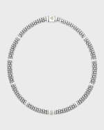 Image 1 of 5: LAGOS Sterling Silver and Gold White Caviar White Ceramic Diamond Link Necklace
