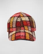 Image 2 of 2: Bergdorf Goodman Men's Plaid-Print Wool Baseball Cap