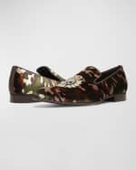 Image 3 of 5: Donald Pliner Men's Spencer Velvet Rhinestone Skull Smoking Slippers