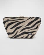 Image 1 of 4: KUSSHI Vacationer Zebra-Print Makeup Bag