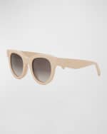 Image 4 of 5: Celine Tortoiseshell Acetate Cat-Eye Sunglasses