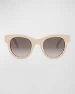 Image 1 of 5: Celine Tortoiseshell Acetate Cat-Eye Sunglasses