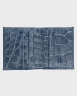 Image 2 of 2: Abas Men's Glazed Alligator Leather Bifold Wallet