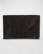 Image 1 of 3: Abas Men's Matte Alligator Leather Envelope Card Case