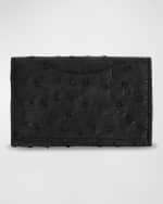 Image 3 of 3: Abas Men's Ostrich Leather Envelope Card Case