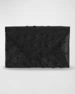 Image 1 of 3: Abas Men's Ostrich Leather Envelope Card Case