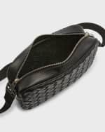 Image 5 of 6: Bottega Veneta Men's Leather Intrecciato Crossbody Camera Bag