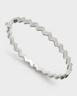 Image 4 of 5: Roberto Coin 18K White Gold Diamond Bangle, 48x58mm