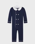 Image 1 of 3: Ralph Lauren Childrenswear Boy's Double Breasted Embroidered Coverall, Size 3M-24M