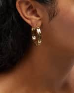 Image 2 of 5: Roberto Coin 18K Yellow Gold Navarra Hoop Earrings, 35mm