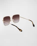 Image 2 of 4: Lanvin Babe Oversized Square Twisted Metal Sunglasses